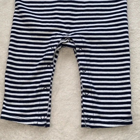 Janie and Jack Navy and White Striped Baby Romper EUC 6-12M - Picture 5 of 9